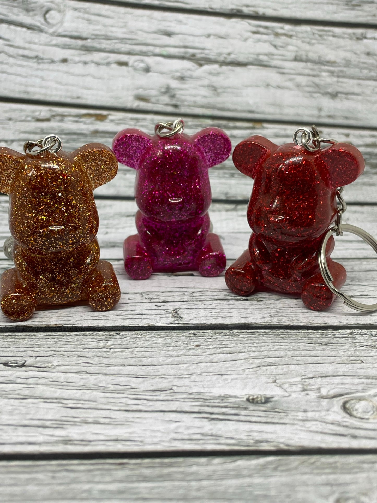 Handmade Resin Bear Hug keyring