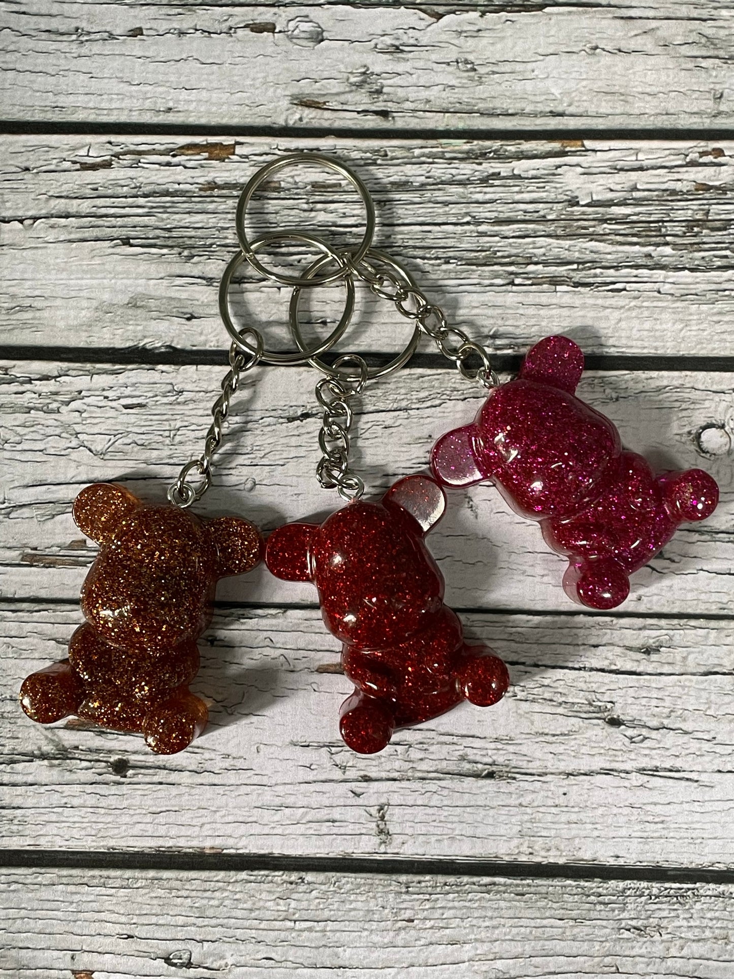 Handmade Resin Bear Hug keyring