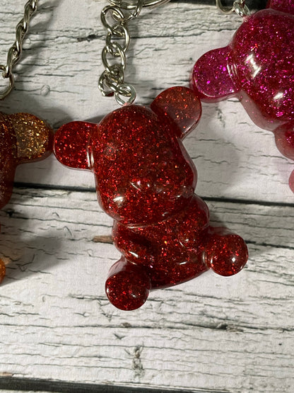 Handmade Resin Bear Hug keyring