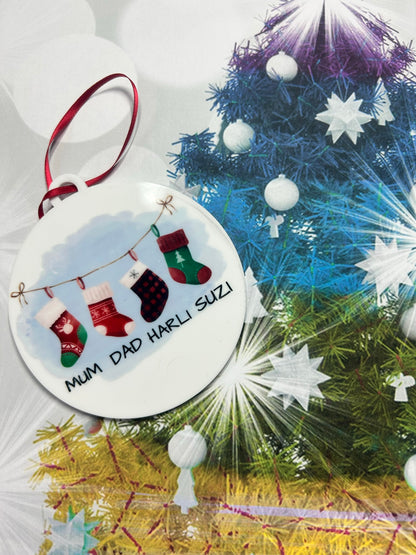 Family personalised Stocking Bauble