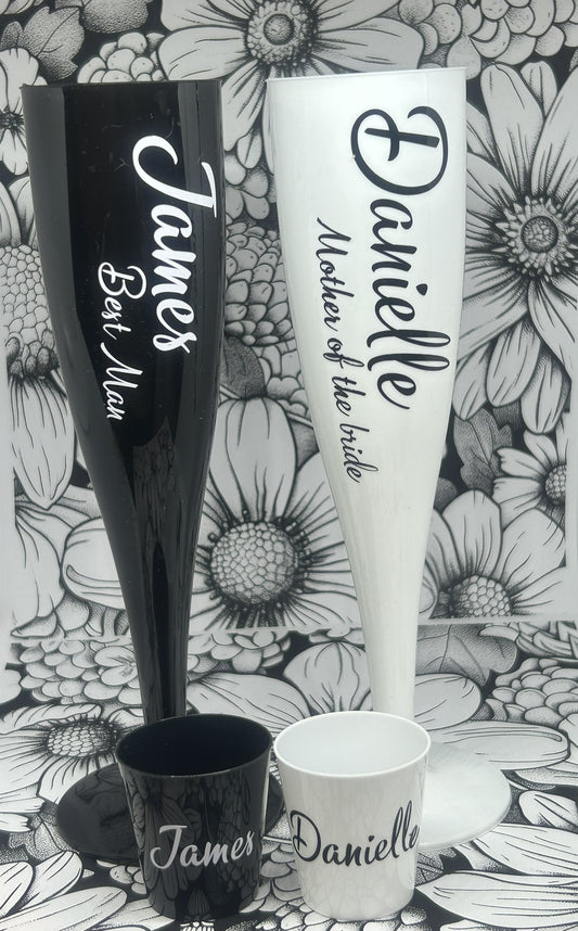 Personalised Party Flutes with shot glass