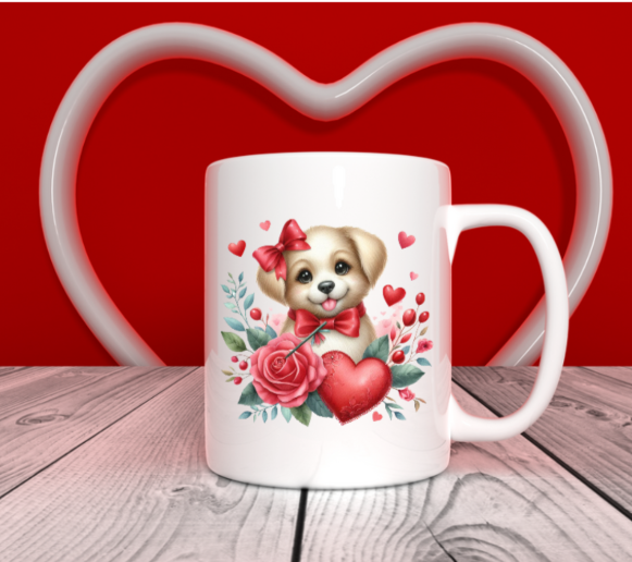 Valentine mugs ( hearts and flowers)