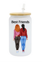 16oz Frosted Glass Can FRIENDS