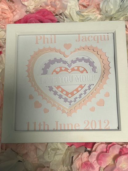 Personalised Heart Shadow box