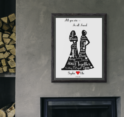 Wedding Personalised Word Prints