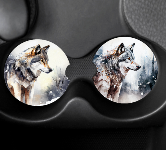 Car Coasters ( Wolves and Skulls)