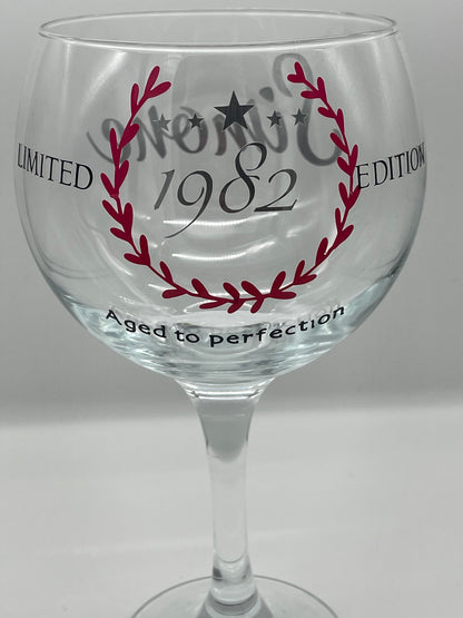 Personalised wine or gin glass