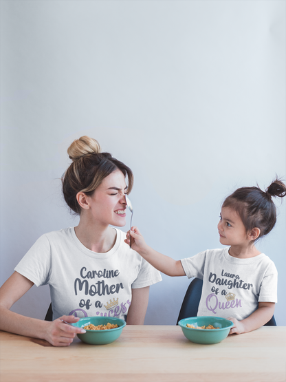 Mum and Daughter T shirts (Princess and Queen )